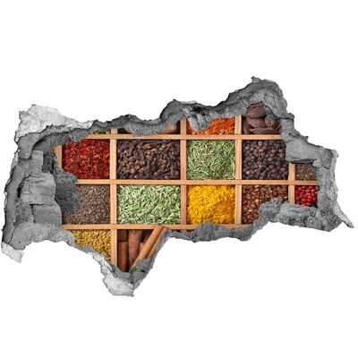 3d lyuk fal dekoráció Egy fűszerekkel teli konyha