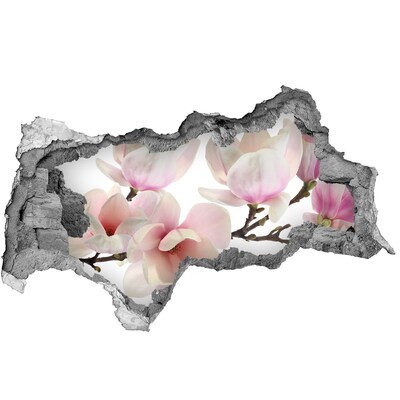 3d lyuk fal dekoráció Magnólia virágzik egy lyukon keresztül a falon