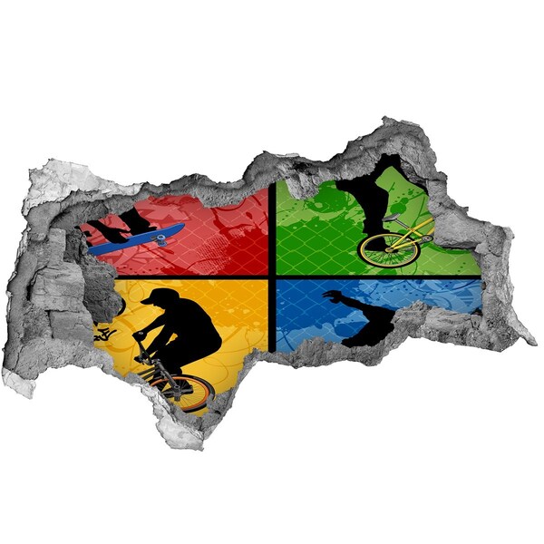 3d lyuk fal dekoráció Gördeszkázás akcióban