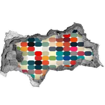 3d lyuk fal dekoráció Színes mozaik egy lyukon keresztül a falon