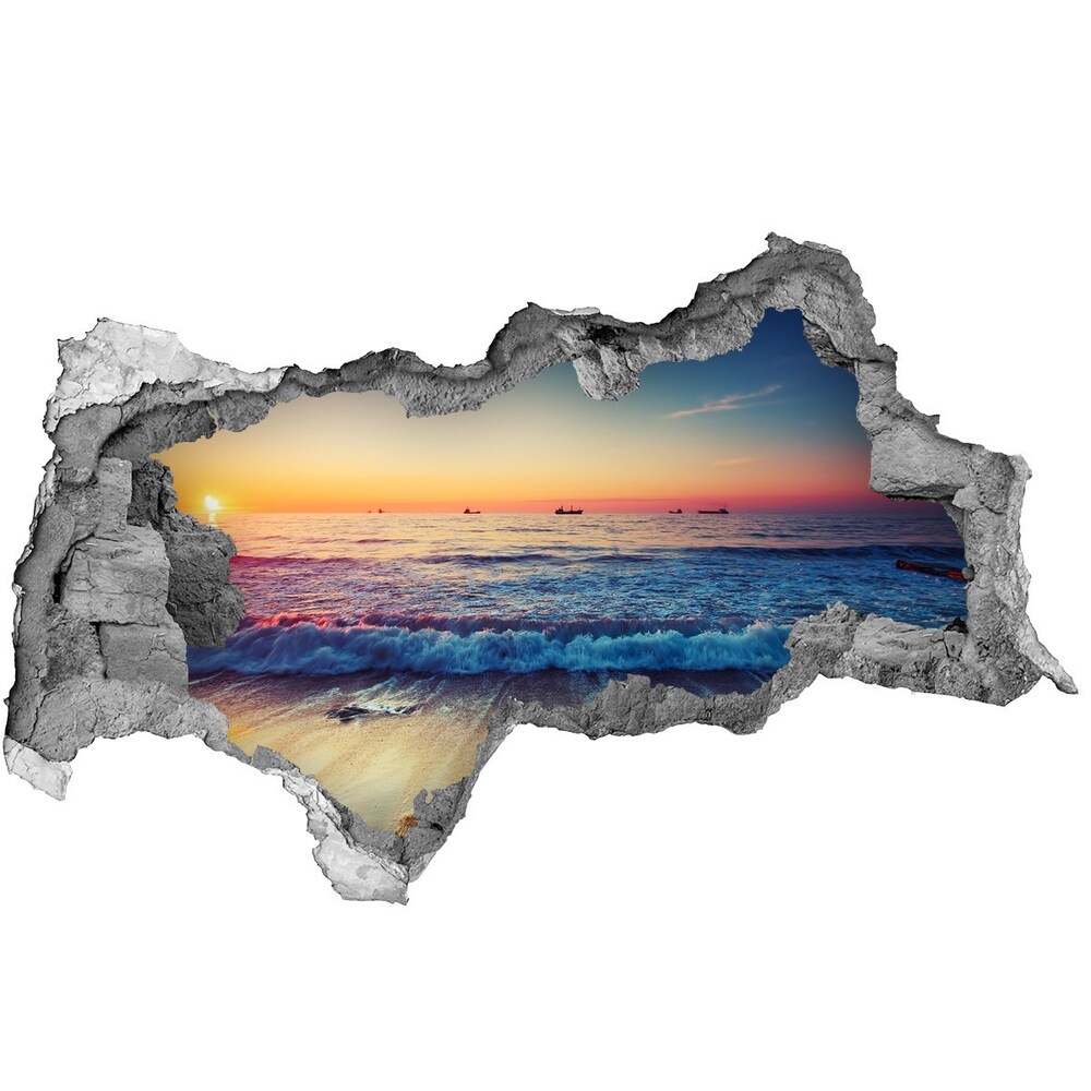 3d lyuk fal dekoráció Sunrise tenger