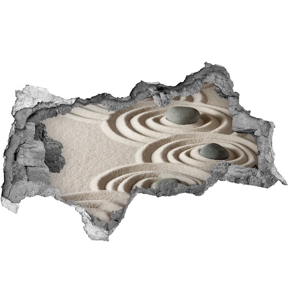 3d lyuk fal dekoráció Zen kövek homok