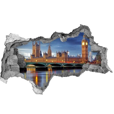 3d lyuk fal dekoráció London látképe