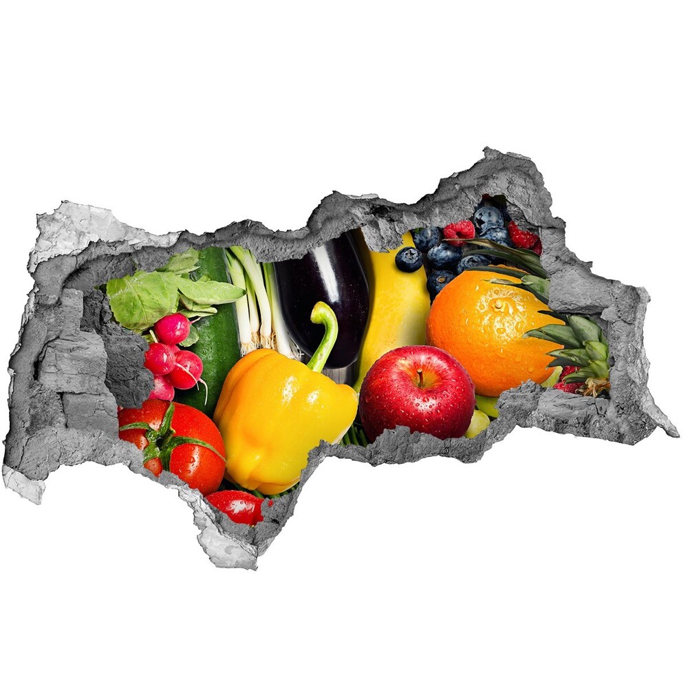 3d lyuk fal dekoráció Zöldség és gyümölcs