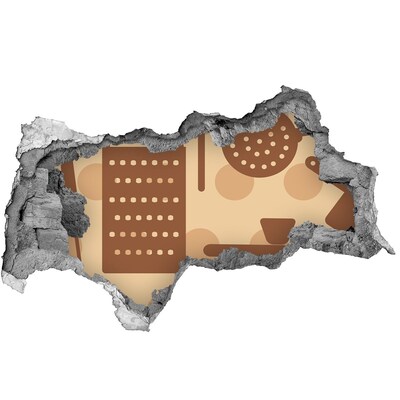 3d lyuk fal dekoráció Retro motívumú belső tér