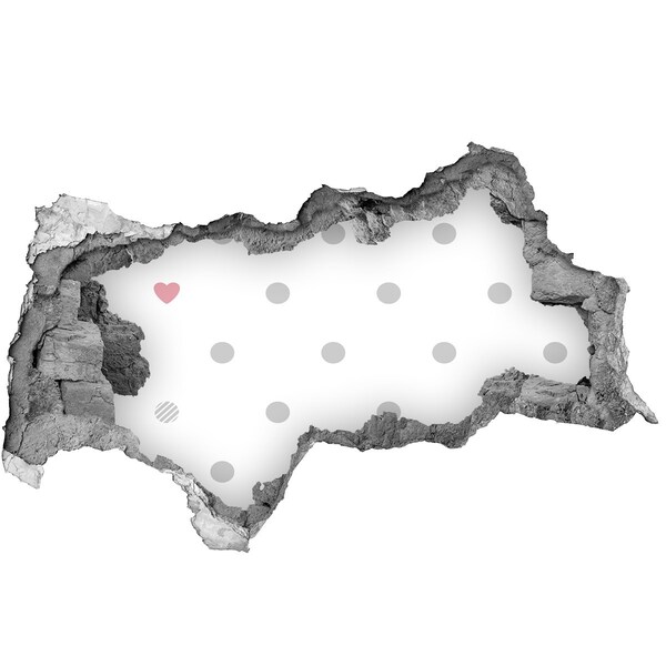 3d lyuk fal dekoráció Pontok és szívek