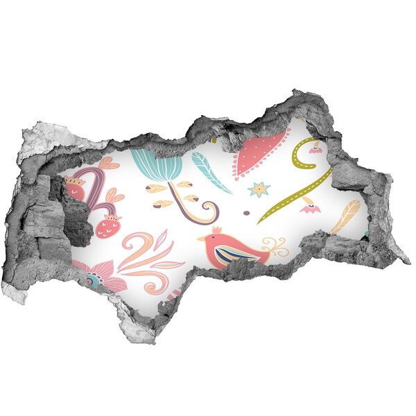 3d lyuk fal dekoráció A színes világ a lyuk mögött