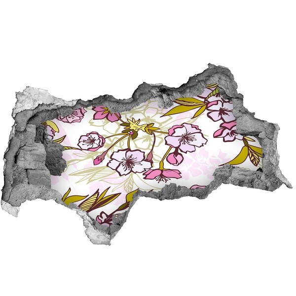 3d lyuk fal dekoráció Virágparadicsom a fal mögött