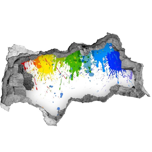 3d lyuk fal dekoráció Szivárvány foltok