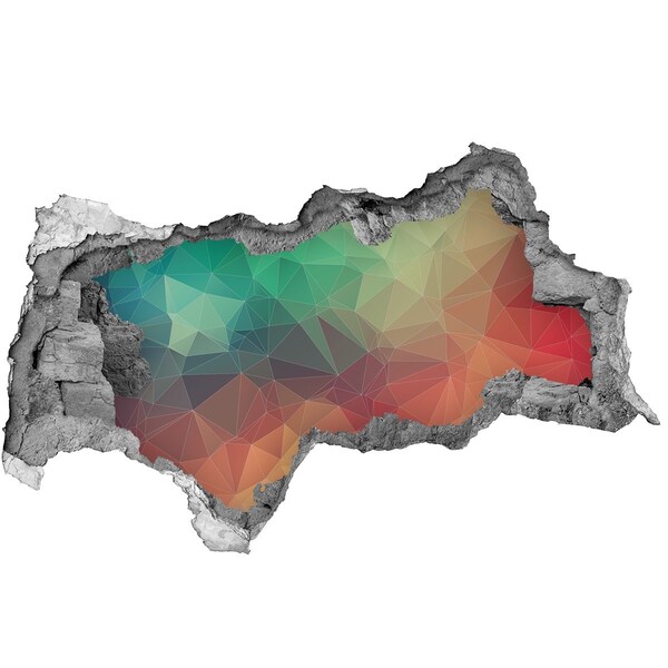 3d lyuk fal dekoráció Színes geometria egy lyukban a falban