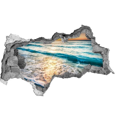 3d-s lyukat fali matrica Naplemente a tenger felett