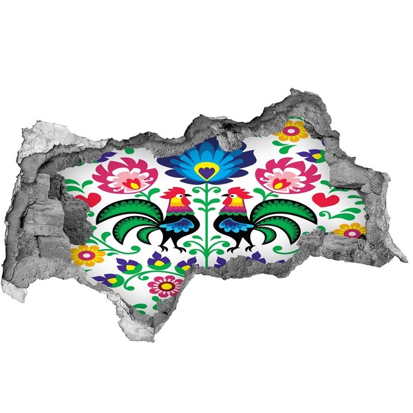 3d-s lyukat fali matrica Virágos folklór rókagombákkal