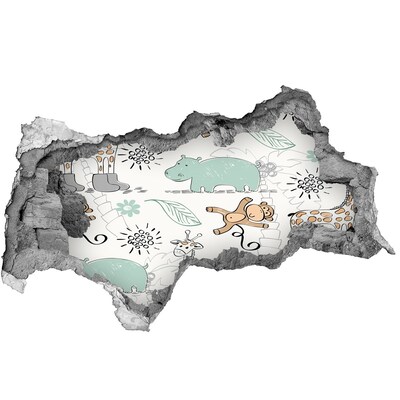 3d-s lyukat fali matrica Állatok a dzsungelben