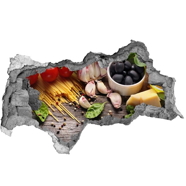 3d-s lyukat fali matrica Olasz konyha tésztával és fokhagymával