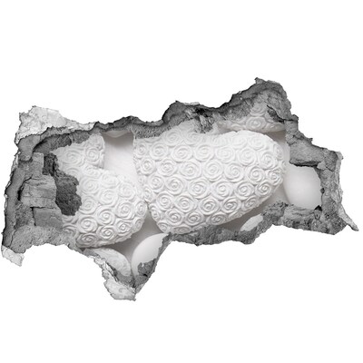 3d-s lyukat fali matrica Fehér rózsák egy lyukban a falban