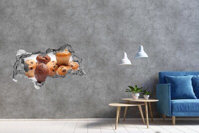 3d-s lyukat fali matrica Édes péksütemények a fal mögül
