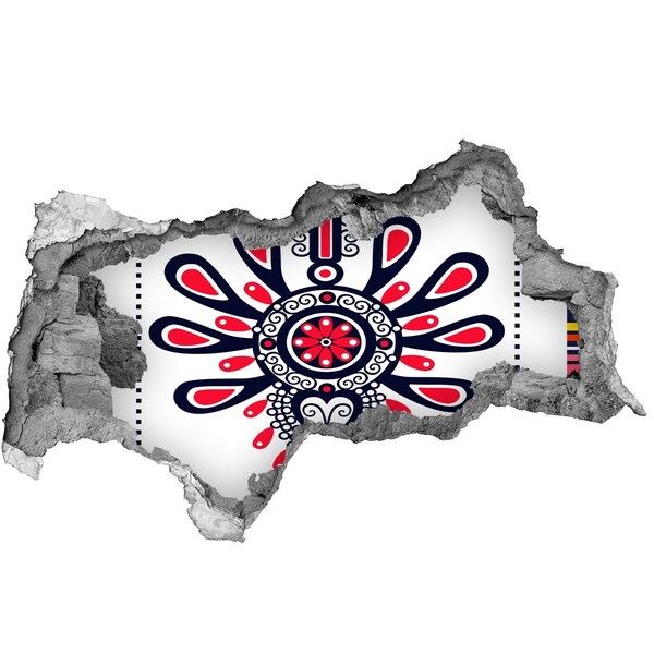 3d-s lyukat fali matrica Színes etnikai minta egy lyukban a falon