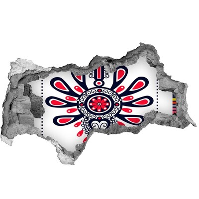 3d-s lyukat fali matrica Színes etnikai minta egy lyukban a falon