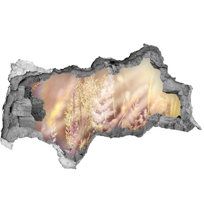 3d-s lyukat fali matrica Virágos rét a fal mögött