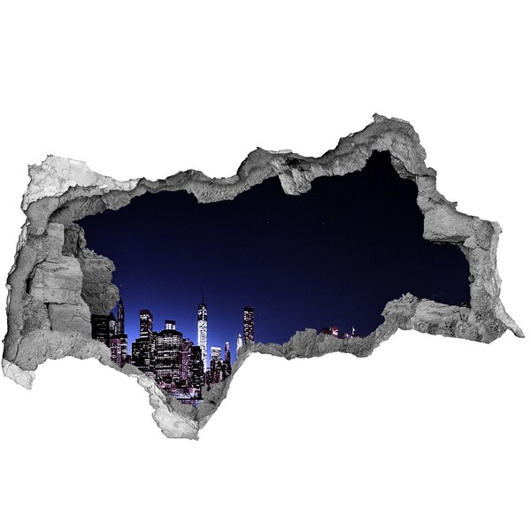 3d-s lyukat fali matrica New York-i éjszakai panoráma