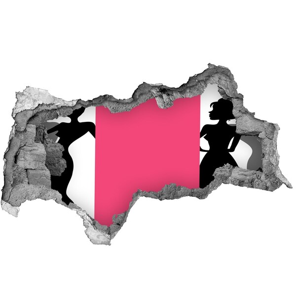 3d-s lyukat fali matrica Stílusos alak egy lyukban a falban