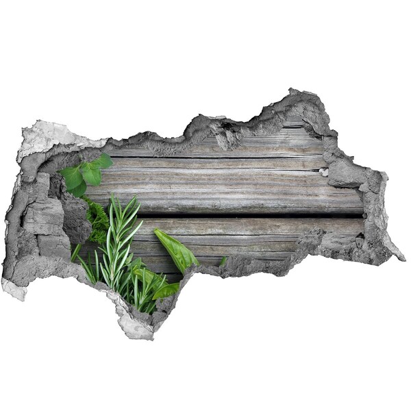 3d-s lyukat fali matrica Sérült fal fa padlóval