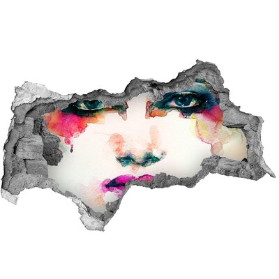 3d-s lyukat fali matrica Egy színes portré egy lyukban a falban