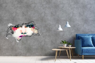 3d-s lyukat fali matrica Egy színes portré egy lyukban a falban