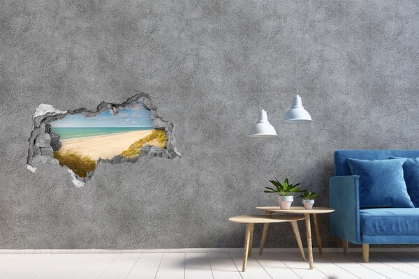 3d-s lyukat fali matrica Karib-tengeri tengerpart egy lyukon keresztül a falon