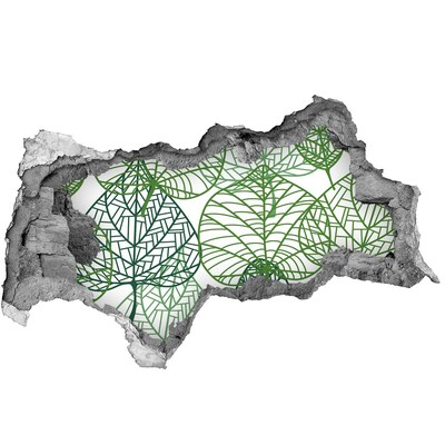 3d-s lyukat fali matrica Zöld levelek mintázata