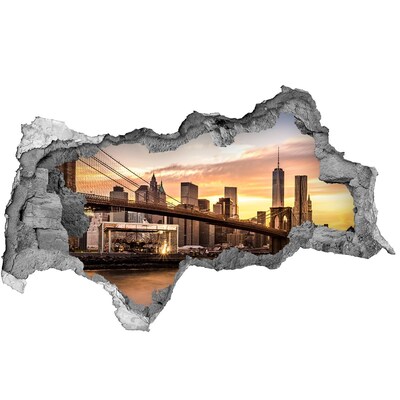 3d-s lyukat fali matrica Brooklyn híd naplementekor