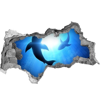 3d-s lyukat fali matrica Víz alatti világ cápákkal