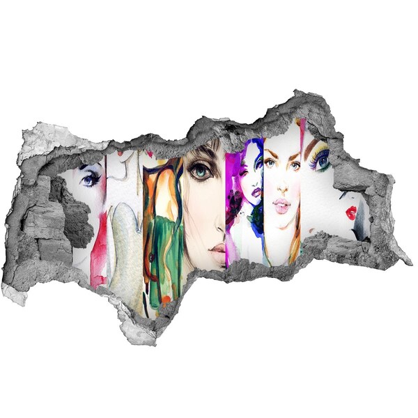 3d-s lyukat fali matrica Női portrék egy lyukban a falban