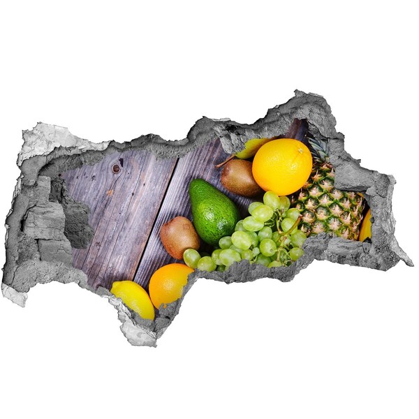 3d-s lyukat fali matrica Gyümölcsparadicsom a fal mögött