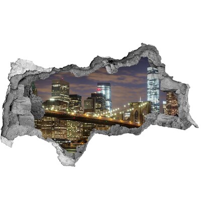 3d-s lyukat fali matrica Kilátás a Brooklyn hídra éjszaka