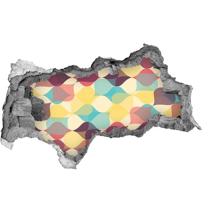 3d-s lyukat fali matrica Színes hullámok a falon