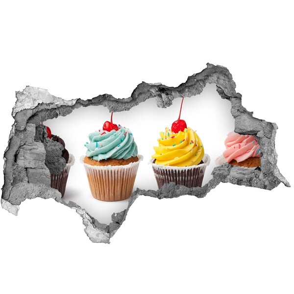 3d-s lyukat fali matrica Finom cupcakes egy lyuknál a falban