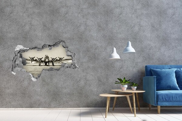 3d-s lyukat fali matrica Egy régi repülőgép a repülőtér kifutópályáján