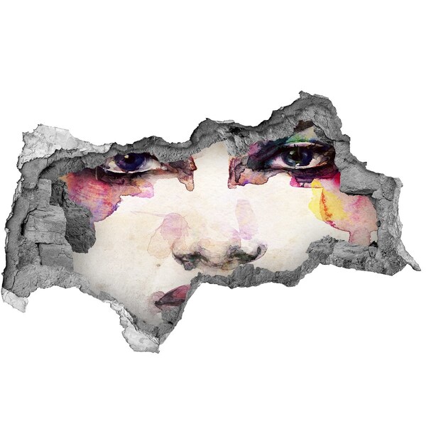 3d-s lyukat fali matrica Az arc a romos falban