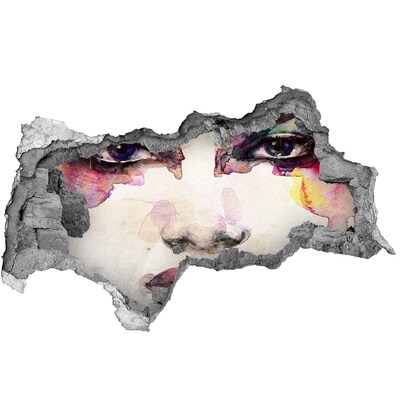 3d-s lyukat fali matrica Az arc a romos falban