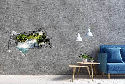 3d-s lyukat fali matrica Egy vízesés a zöld növényzet között