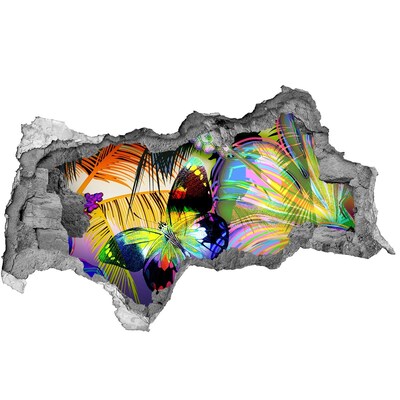 3d-s lyukat fali matrica Virág és pillangó