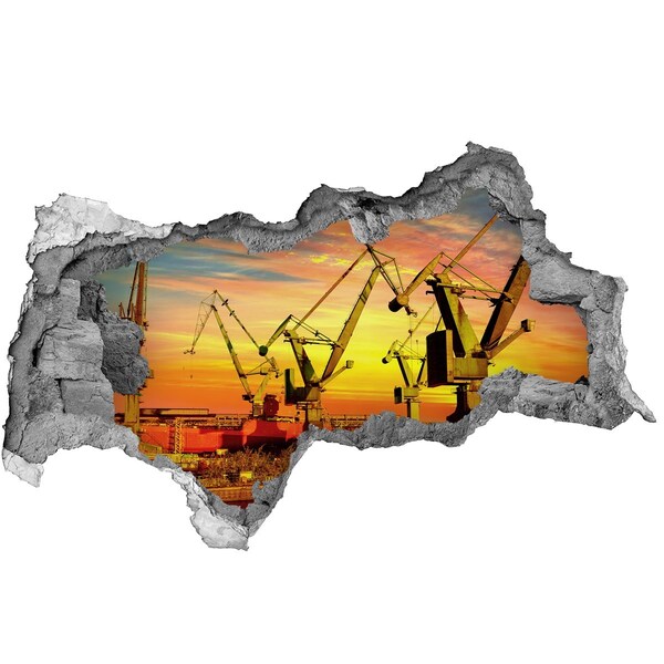 3d-s lyukat fali matrica Naplemente a kikötő felett