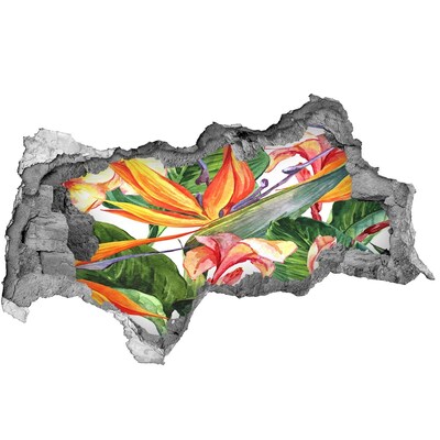 3d-s lyukat fali matrica Trópusi paradicsom a fal mögött