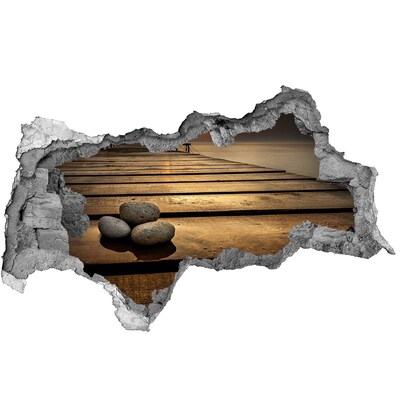 3d-s lyukat fali matrica Naplemente a móló felett