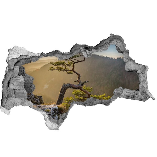 3d-s lyukat fali matrica Hegyi táj egy fával
