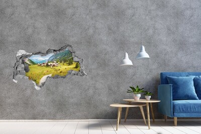 3d-s lyukat fali matrica Egy alpesi falu a hegyek között