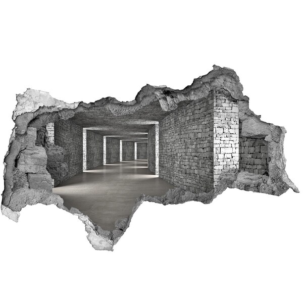 3d-s lyukat fali matrica Egy romos fal, amely egy üres térre néz
