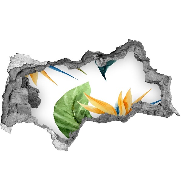 3d-s lyukat fali matrica Trópusi paradicsom a fal mögött