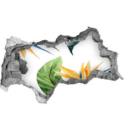 3d-s lyukat fali matrica Trópusi paradicsom a fal mögött